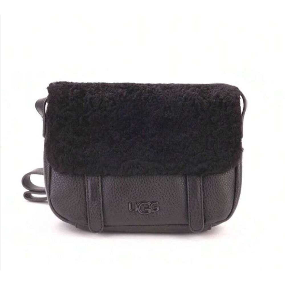 UGG Bia Mini School Bag Black Leather Crossbody